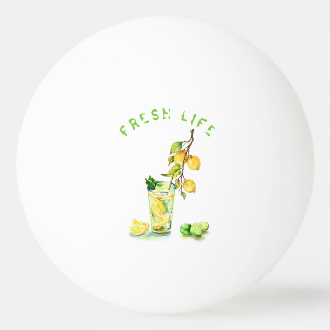 Lemon Drink Ping Pong Ball - Custom Text (Front)