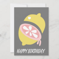 Lemon Dripping Yellow Pink Birthday