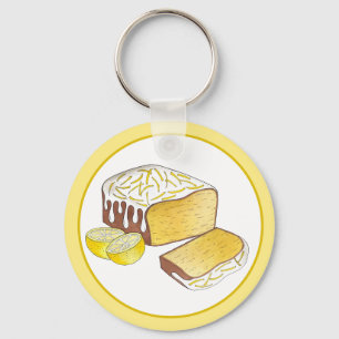 Lemon Drizzle Pound Cake Loaf British Baking Food Key Ring