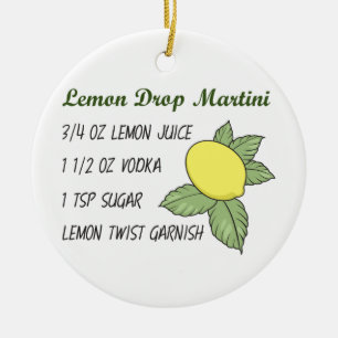 Lemon Drop Martini Ceramic Tree Decoration