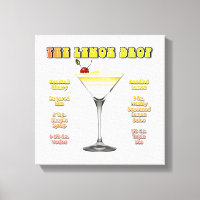 LEMON DROP MARTINI Cocktail Recipe Art 12"x12"