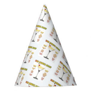 LEMON DROP MARTINI Cocktail Recipe Art             Party Hat
