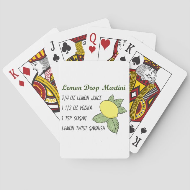 Lemon Drop Martini Playing Cards (Back)