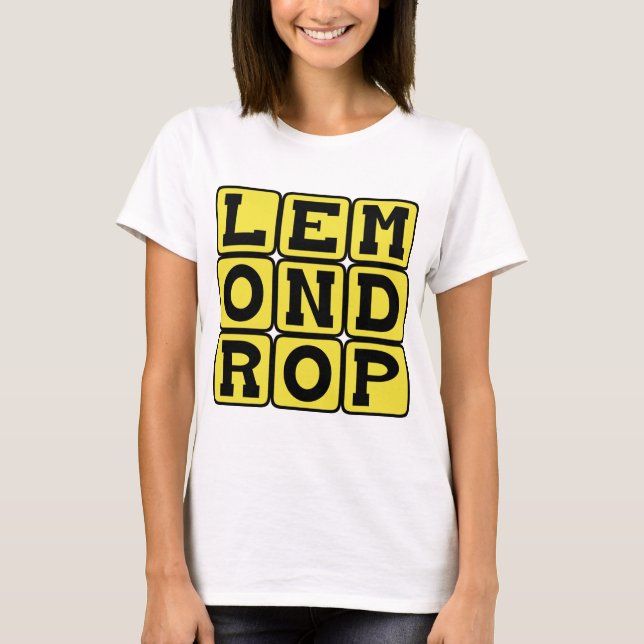Lemon Drop, Zesty Cocktail T-Shirt (Front)