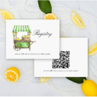 Lemon elegant Bridal shower QR code for registry