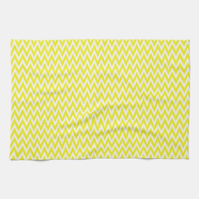 Lemon Elegant Chevron Design Tea Towel (Horizontal)
