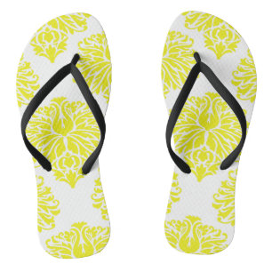 Lemon Elegant Damask Jandals
