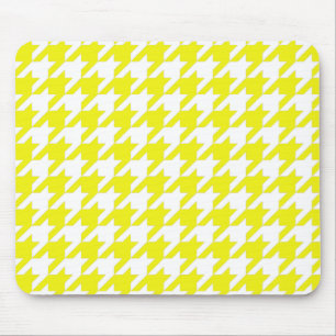 Lemon Elegant Houndstooth Mouse Pad