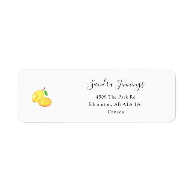 Lemon Elegant Minimalist Simple Chic Address Baby (Front)