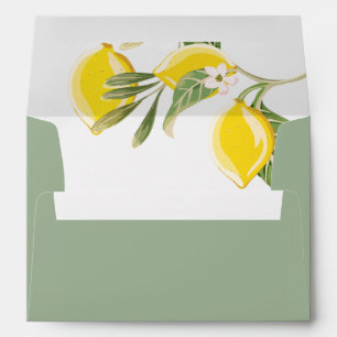 Lemon Envelope Rustic Foliage Green Botanical