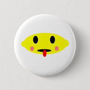 Lemon face 6 cm round badge