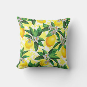 Lemon Fantasy: Creative Floral Pattern Cushion