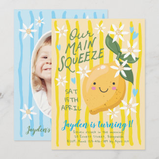 Lemon First Birthday Invite, Main Squeeze 1st Invitation