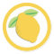 Lemon flavour circle sticker labels