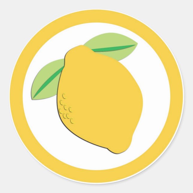 Lemon flavour circle sticker labels (Front)