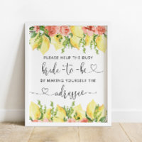 Lemon Floral Bridal Shower Address an Envelope