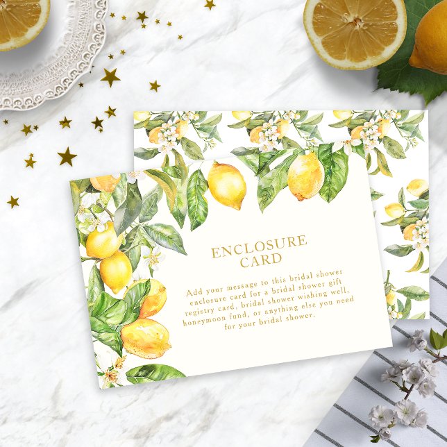 Lemon Floral Bridal Shower Enclosure Card (Lemon Floral Bridal Shower Enclosure Card by Painted Paperie
)