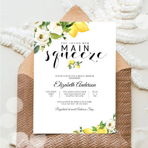 Lemon Floral Bridal Shower Invitation