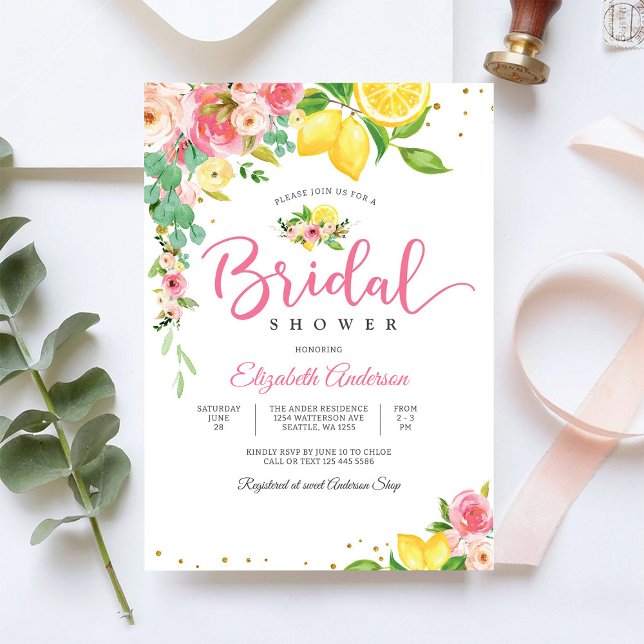 Lemon Floral Bridal Shower Invitation (Creator Uploaded)