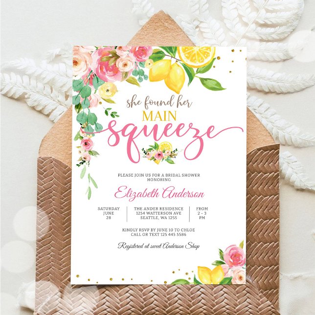 Lemon Floral Bridal Shower Invitation (Creator Uploaded)