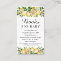 Lemon Floral Greenery Baby Shower Bring a Book