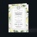 Lemon Floral Monogram White Wedding Folded Programme<br><div class="desc">This Lemon Floral Monogram White Wedding Folded Program design is a brilliant choice for creating an elegant and beautiful aesthetic for your wedding or other special occasion. Classic white with sophisticated black typography and chic calligraphy sets a tone of modern yet traditional style. Dark emerald green borders and backgrounds add...</div>