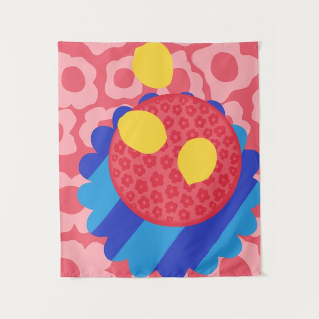 Lemon Flower Plate Tapestry (Front)