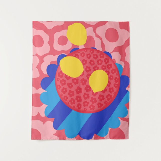 Lemon Flower Plate Tapestry (Front)