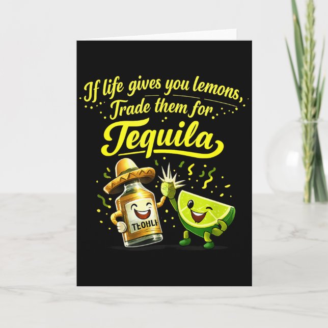 Lemon for party crew retro script joke  card (Front)