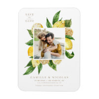 Lemon Frame Botanical Photo Save the Date