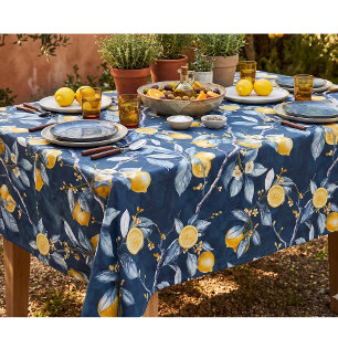 Lemon French Country Citrus Pattern  Tablecloth