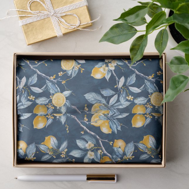 Lemon French Country Citrus Pattern  Tissue Paper (Gift)