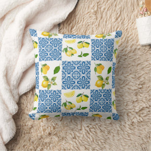 Lemon French Country Tile Elegant Modern Pattern Cushion