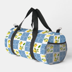 Lemon French Country Tile Elegant Modern Pattern Duffle Bag