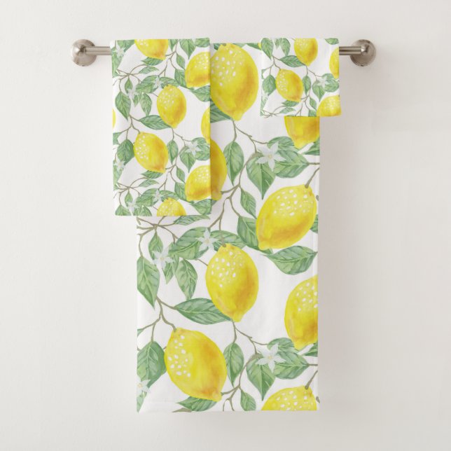 LEMON FRESH FRUIT PATTERN BATH TOWEL SET (Insitu)