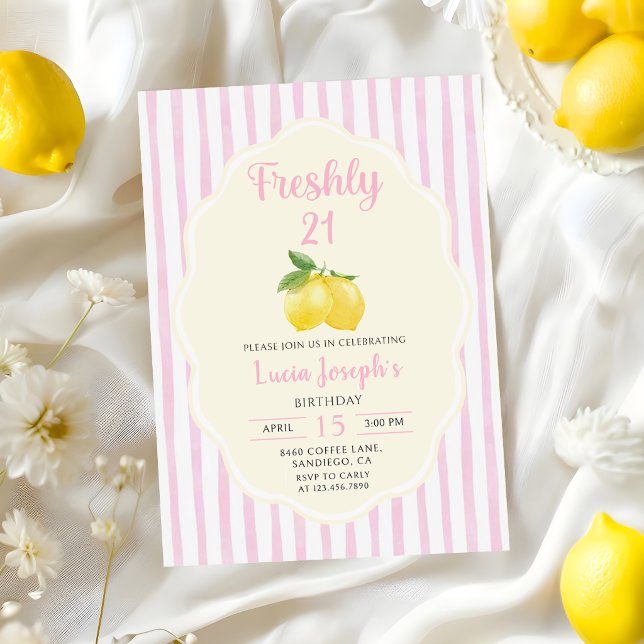 Lemon Freshly 21 Birthday Party Invitation (Creator Uploaded)