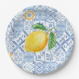 Lemon fruit, European-inspired Paper Plate