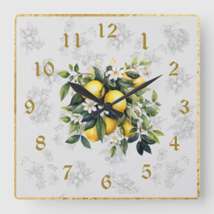Lemon & Fruit Kitchen Wall Clock Gray 2024