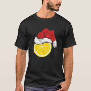Lemon Fruit Lover Xmas Lights Holiday Santa Lemon T-Shirt