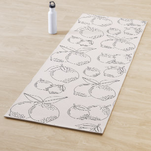 Lemon Fruit Market Minimal Line Yoga Mat