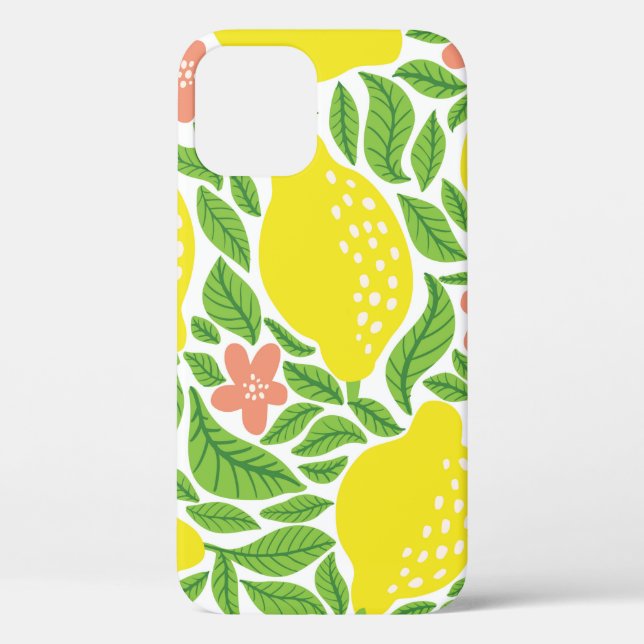 Lemon fruit pattern. Seamless summer citrus patter Case-Mate iPhone Case (Back)