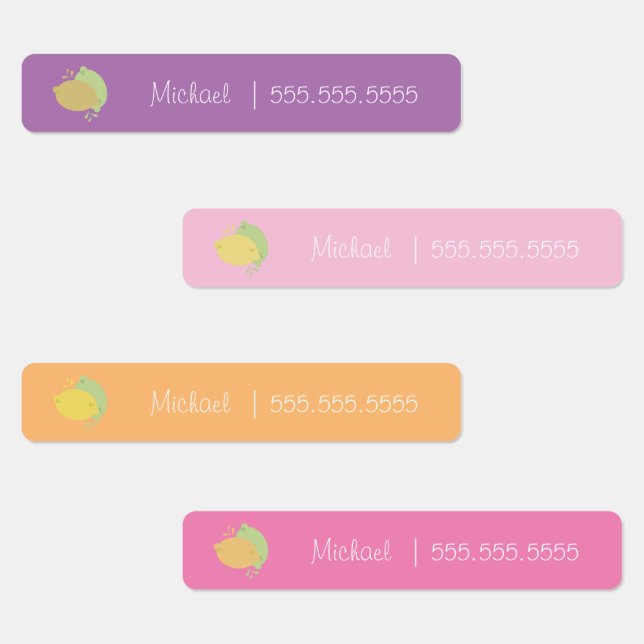 Lemon Fruit School Class Lunch Name Number Labels (Group)