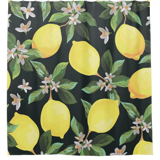 Lemon Fruit: Seamless Pattern Design Shower Curtain (Front)