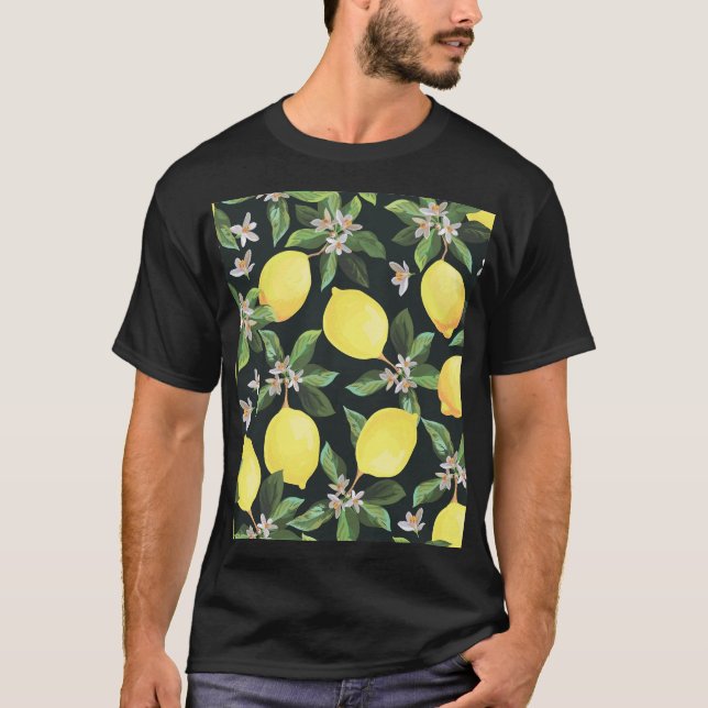 Lemon Fruit: Seamless Pattern Design T-Shirt (Front)