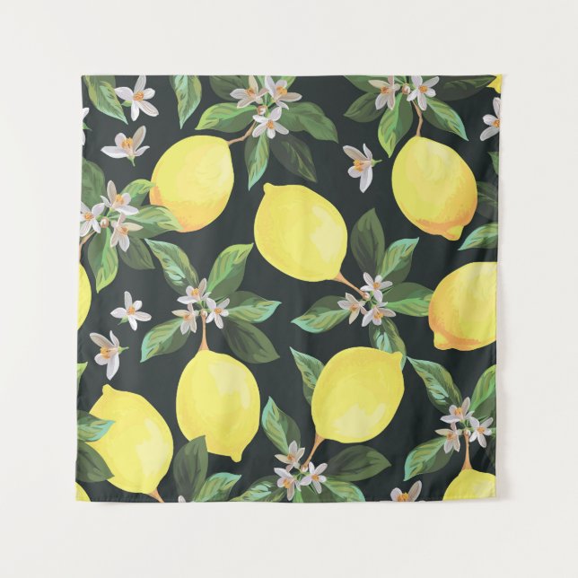 Lemon Fruit: Seamless Pattern Design Tapestry (Front)
