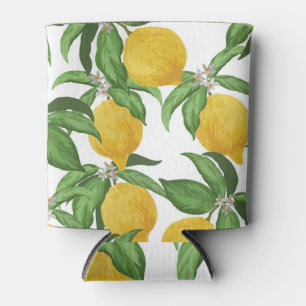 Lemon Fruit Tropical Vintage Pattern. Can Cooler