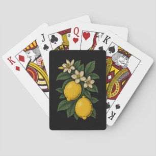 Lemon Fruit Vintage Art Lemon Farm Playing Cards