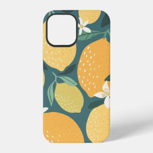 Lemon fruits seamless pattern iPhone 12 case