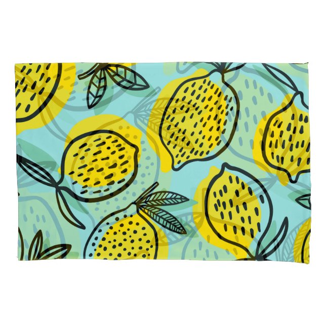 Lemon fruits: summer vintage pattern. pillowcase (Front)