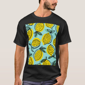 Lemon fruits: summer vintage pattern. T-Shirt